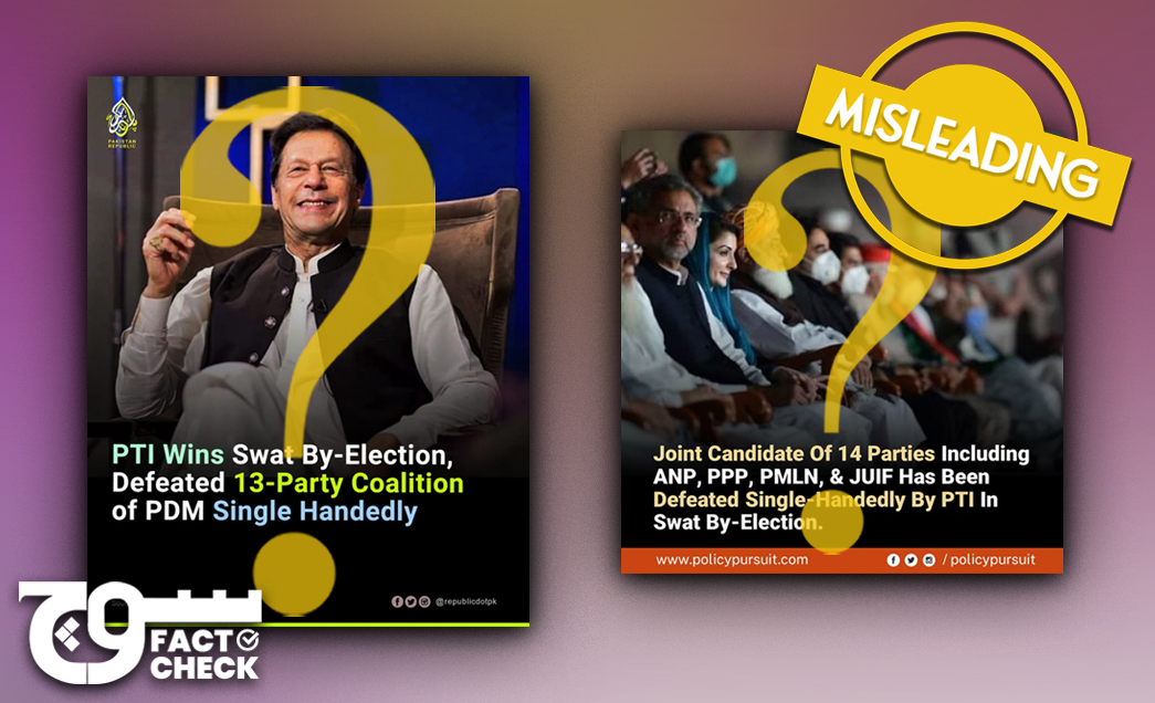 Image accompanying The PTI won the recent by-election in Swat by defeating a “13-party coalition of PDM single handedly”.