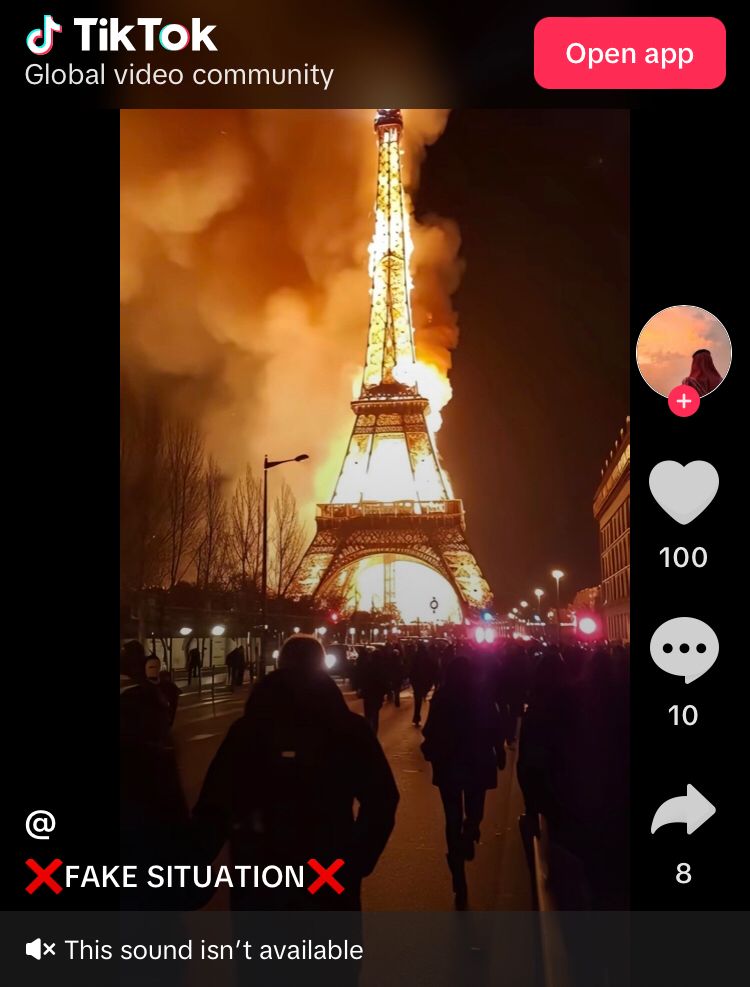 Videos and images show the Eiffel Tower caught fire Soch Fact Check
